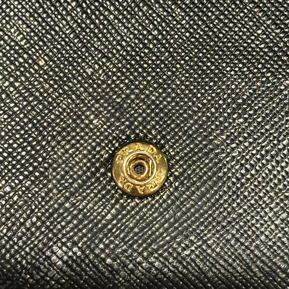 Prada trifold wallet. RARE. In excellent condition. Metallic silver and gold blk - Picture 10 of 11